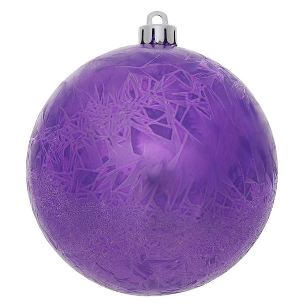 4" Purple Crackle Ball Ornament (6 pack)