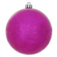 Vickerman 4" Magenta Crackle Ball Ornament (6 pack)
