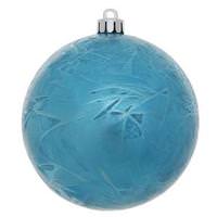 Vickerman 4" Turquoise Crackle Ball Ornament (6 pack)
