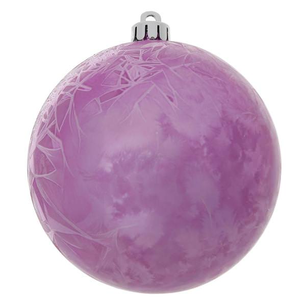 6" Orchid Crackle Ball Ornament (4 pack)