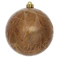 Vickerman 6" Mocha Crackle Ball Ornament (4 pack)