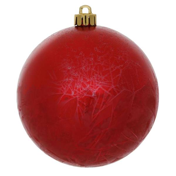 10" Red Crackle Ball Ornament