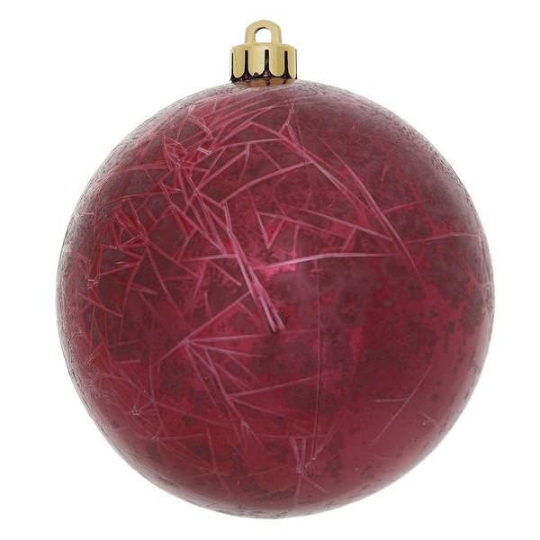 10" Burgundy Crackle Ball Ornament