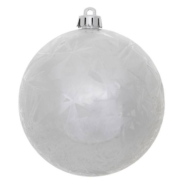 10" Silver Crackle Ball Ornament