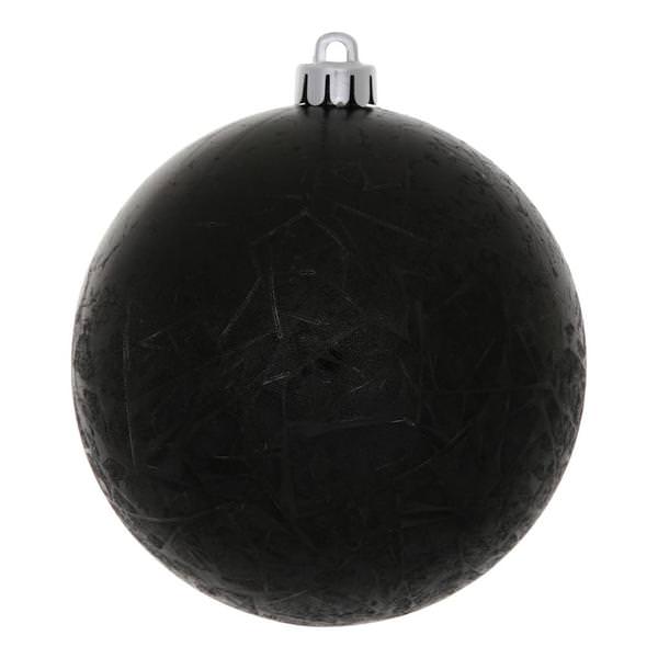 10" Black Crackle Ball Ornament