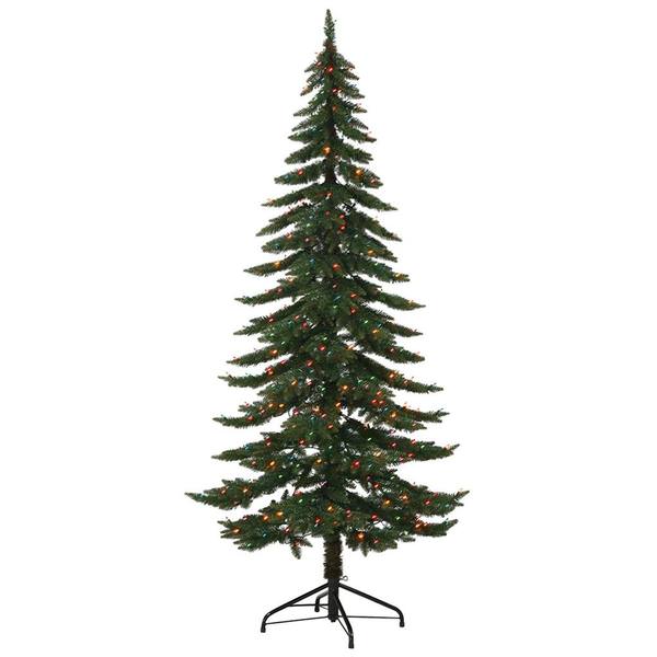 7.5' x 38" Artificial Ridgeline Alpine Pine 400 Multi-Color LED Lights