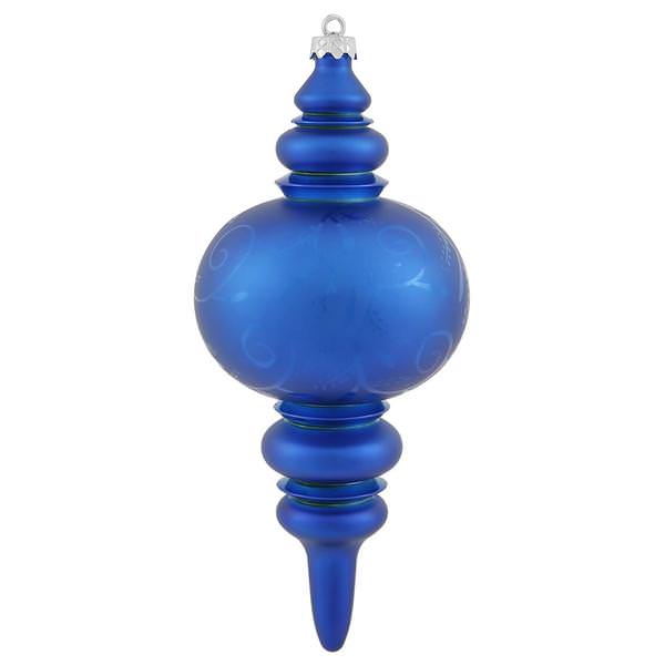 12.5" Blue Matte Gloss Lantern Finial Ornament