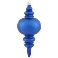 Vickerman 12.5" Blue Matte Gloss Lantern Finial Ornament