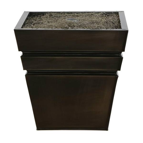 15" Striped Grey Metal Tree Stand