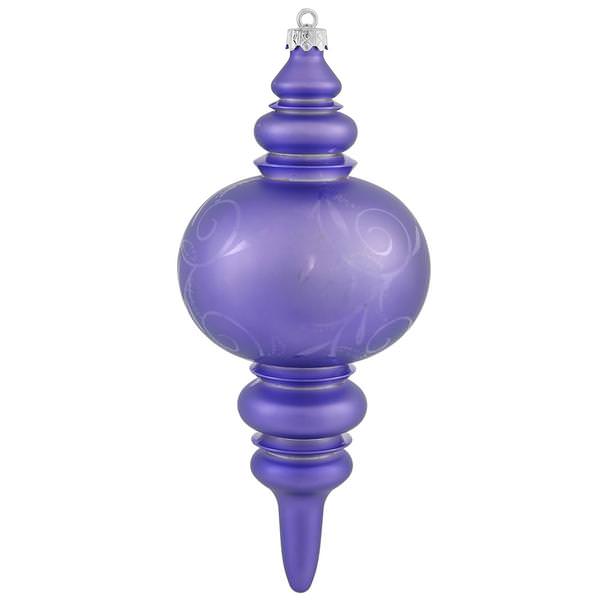 12.5" Purple Matte Gloss Lantern Finial Ornament