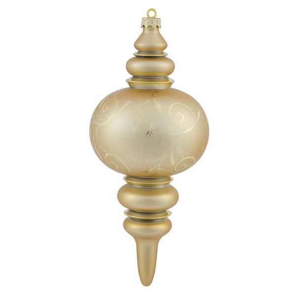 12.5" Gold Matte Gloss Lantern Finial Ornament
