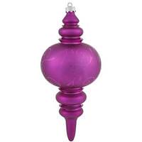 Vickerman 12.5" Magenta Matte Gloss Lantern Finial Ornament