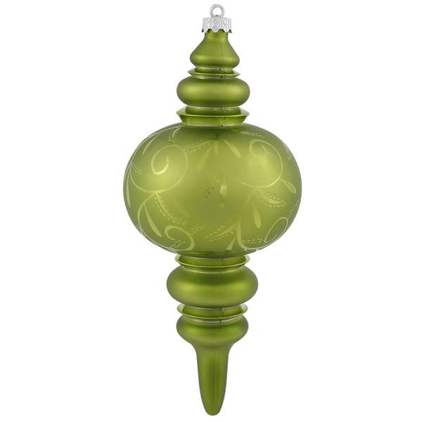 12.5" Lime Matte Gloss Lantern Finial Ornament