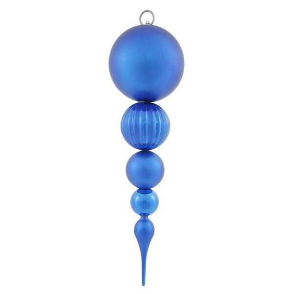 20.5" Blue Shiny Matte Ball Finial Ornament