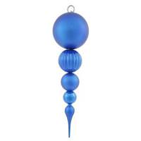 Vickerman 20.5" Blue Shiny Matte Ball Finial Ornament