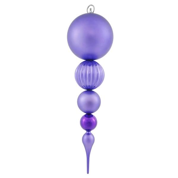 20.5" Purple Shiny Matte Ball Finial Ornament