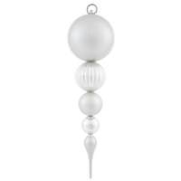 Vickerman 20.5" Silver Shiny Matte Ball Finial Ornament