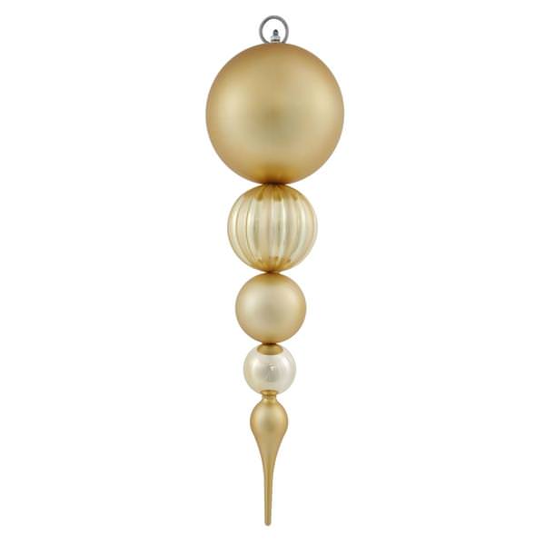 20.5" Gold Shiny Matte Ball Finial Ornament