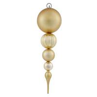 Vickerman 20.5" Gold Shiny Matte Ball Finial Ornament