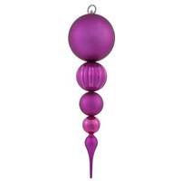 Vickerman 20.5" Magenta Shiny Matte Ball Finial Ornaments