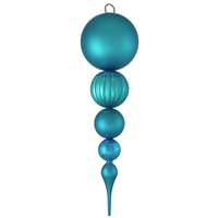 Vickerman 20.5" Turquoise Shiny Matte Ball Finial Ornament