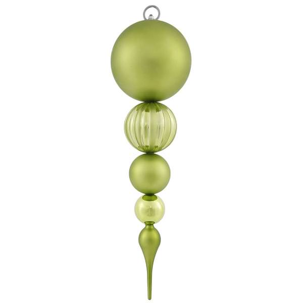 20.5" Lime Shiny Matte Ball Finial Ornament