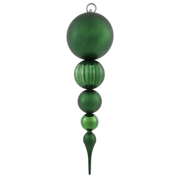 20.5" Emerald Shiny Matte Ball Finial Ornament