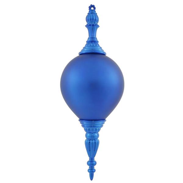 21" Blue Shiny Matte Finial Ornament