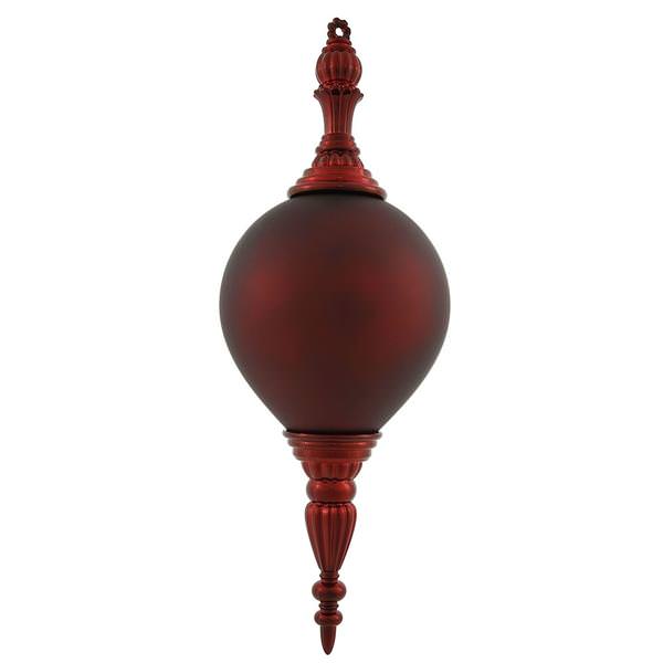 21" Burgundy Shiny Matte Finial Ornament