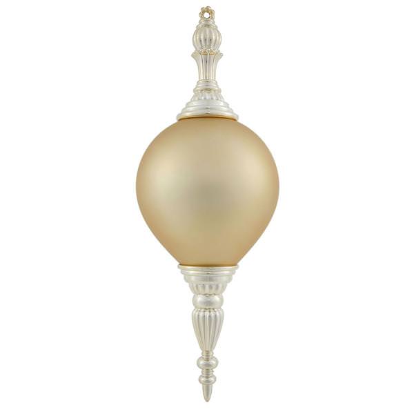 21" Gold Shiny Matte Finial Ornament