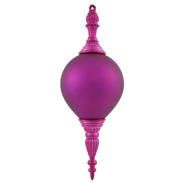 21" Magenta Shiny Matte Finial Ornaments