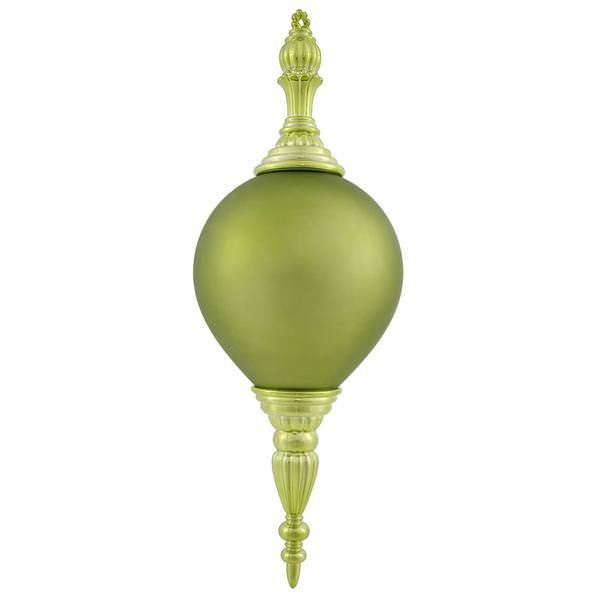 21" Lime Shiny Matte Finial Ornament