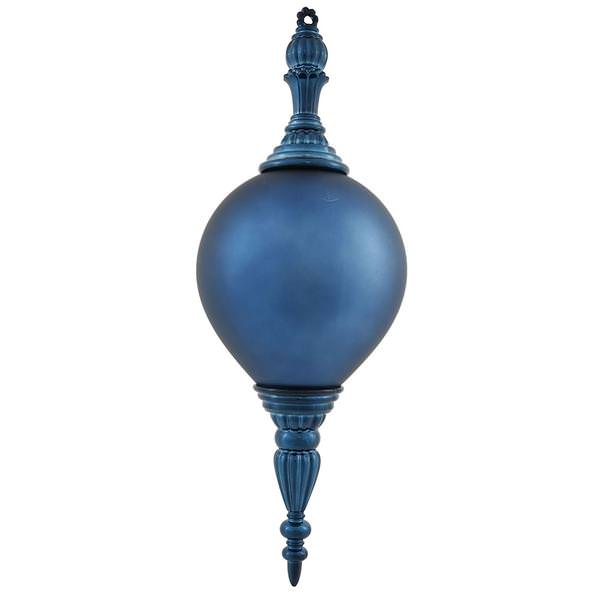 21" Sea Blue Shiny Matte Finial Ornament