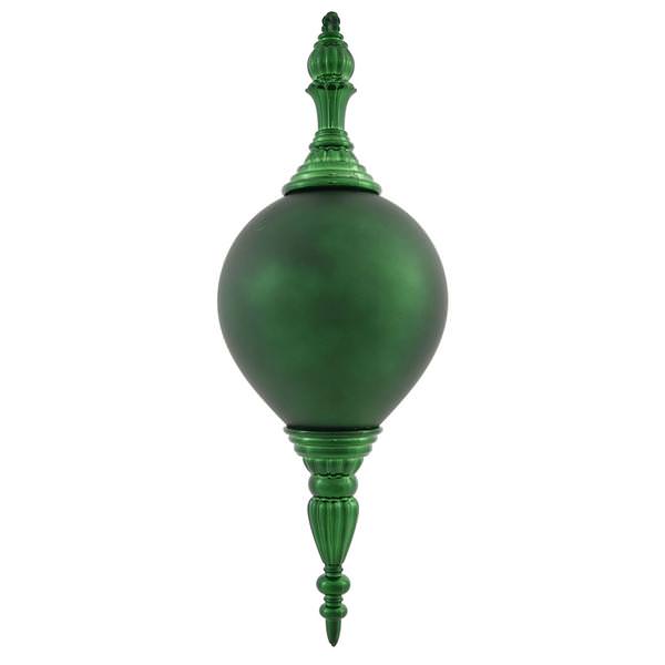 21" Emerald Shiny Matte Finial Ornament