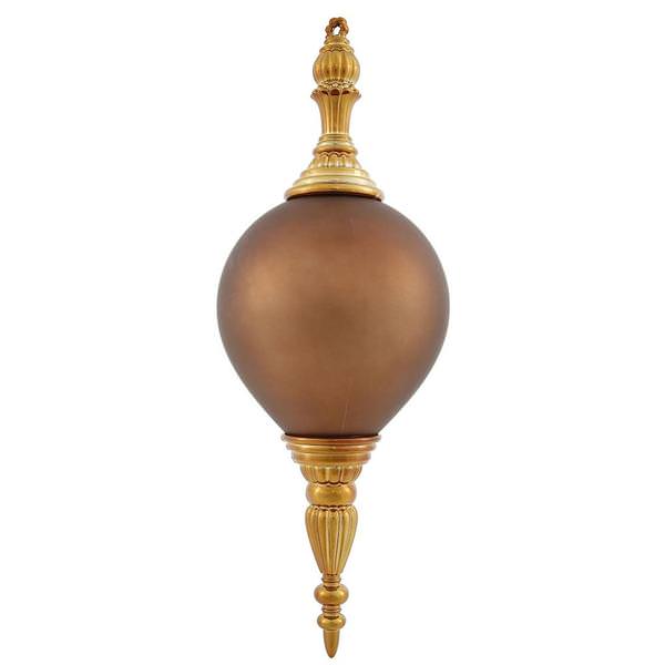 21" Mocha Shiny Matte Finial Ornaments