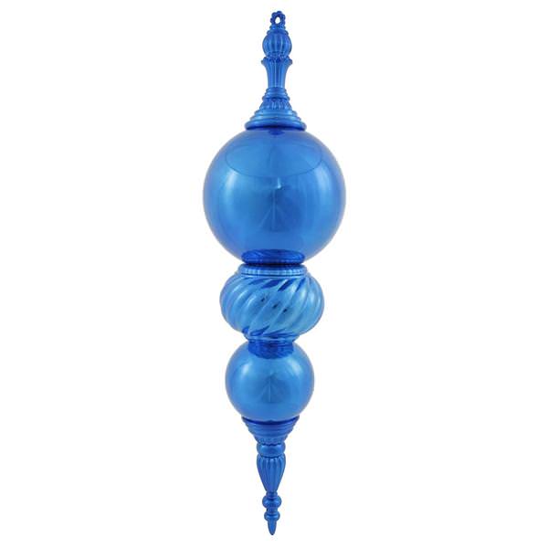 30" Blue Shiny Finial Ornament