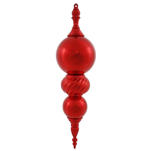 30" Red Shiny Finial Ornament