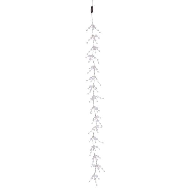 48 Light - 3.75' Pure White Jewel Beaded Micro LED Garland