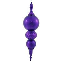 Vickerman 30" Purple Shiny Hanging Finial Ornaments