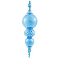Vickerman 30" Turquoise Shiny Hanging Finial Ornaments