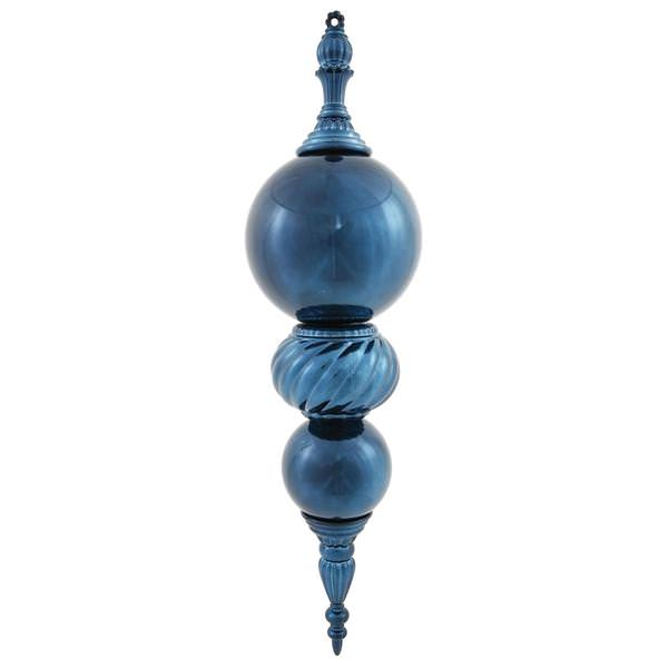 30" Sea Blue Shiny Finial Ornament