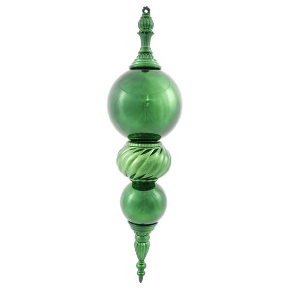30" Emerald Shiny Finial Ornament