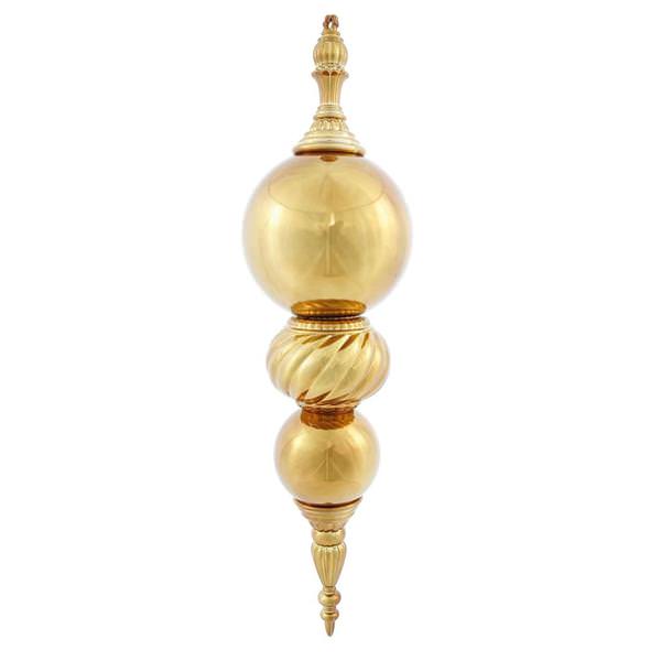 30" Mocha Shiny Hanging Finial Ornaments