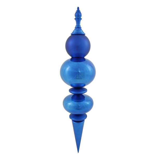 36" Blue Shiny Matte Finial Ornament