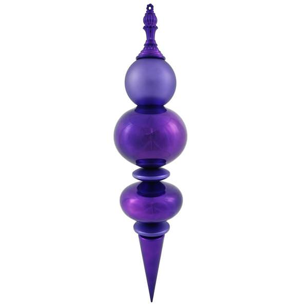 36" Purple Shiny Matte Finial Ornament