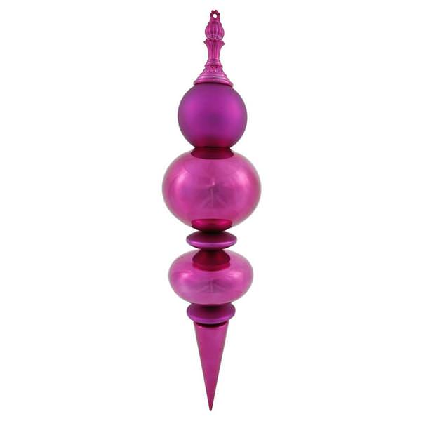 36" Magenta Matte/Shiny Hanging Finial Ornament