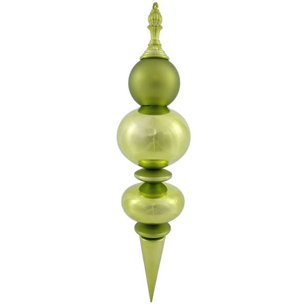 36" Lime Shiny Matte Finial Ornament