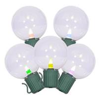 Vickerman 10 Light 4.5' Green Wire Multi-Color G40 Clear Globe LED String with 6" Spacing