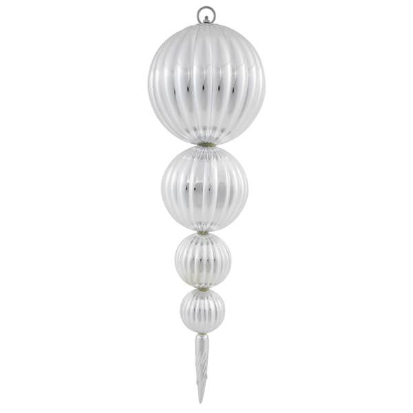 26" Silver Shiny Ball Finial Ornament