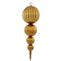 Vickerman 26" Mocha Shiny Hanging Pumpkin Finial Ornaments